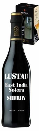 Geschenkset Emilio Lustau East India Solera Sherry (0,5L) mit Sherryglas